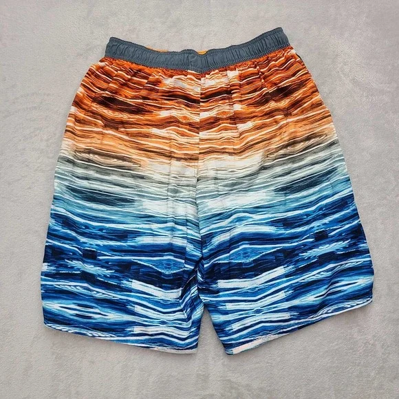 Nike Shorts Mens Large Blue White Orange Swim 11" Inseam Lined Drawstring - Picture 10 of 12